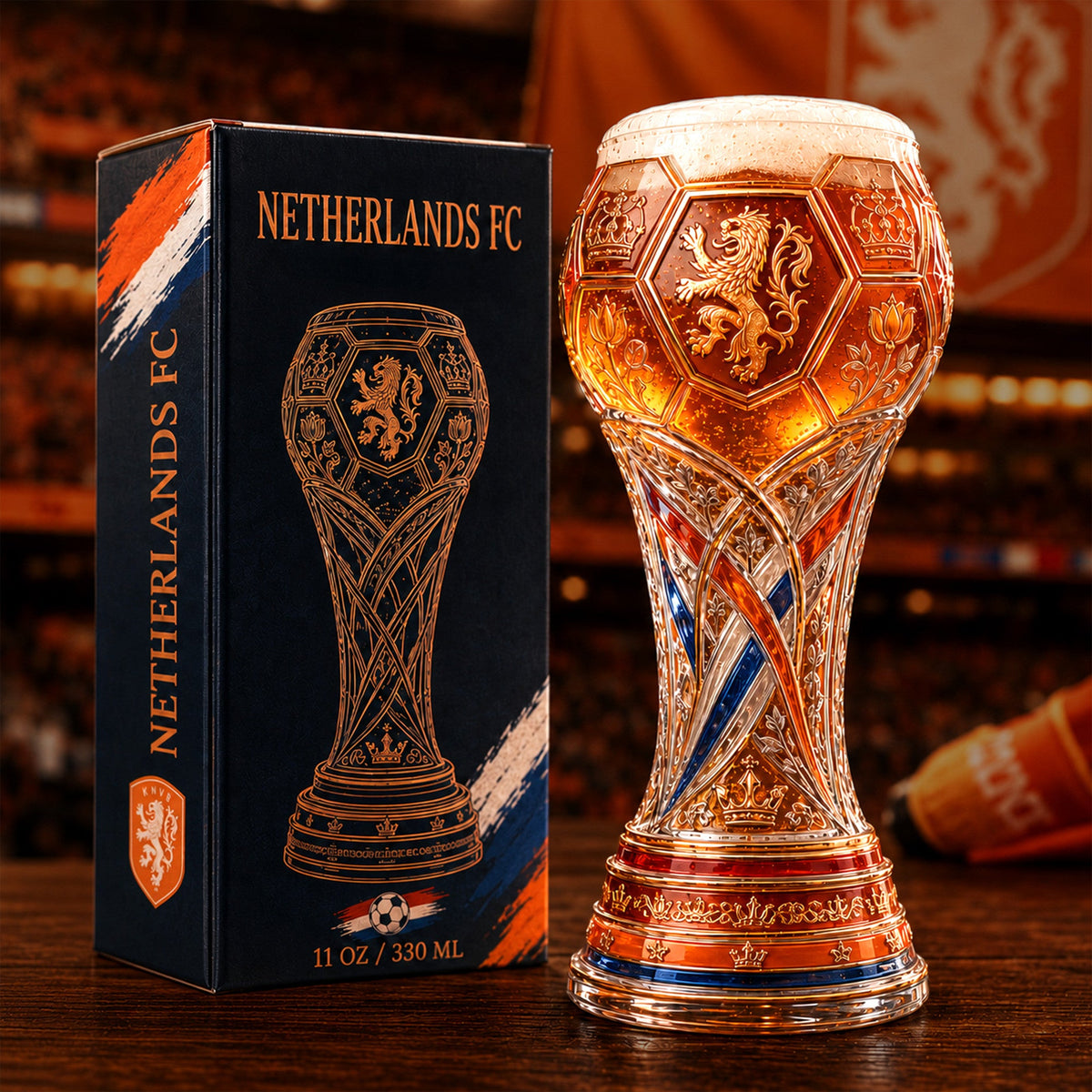 Premium NED Soccer Trophy Beer Glass TNSM