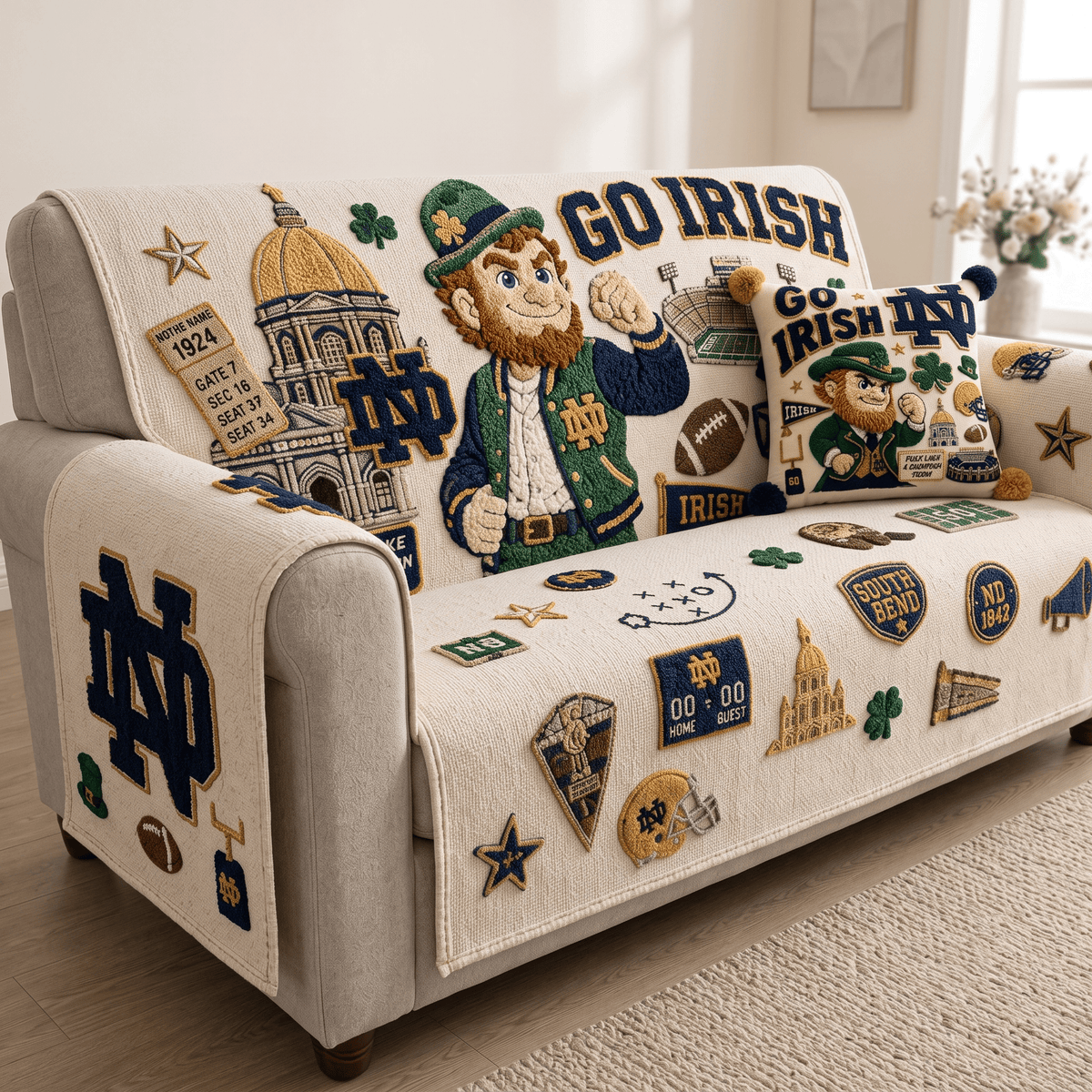 NDFI Tufted Sofa Cover & Pillow Set HTTT