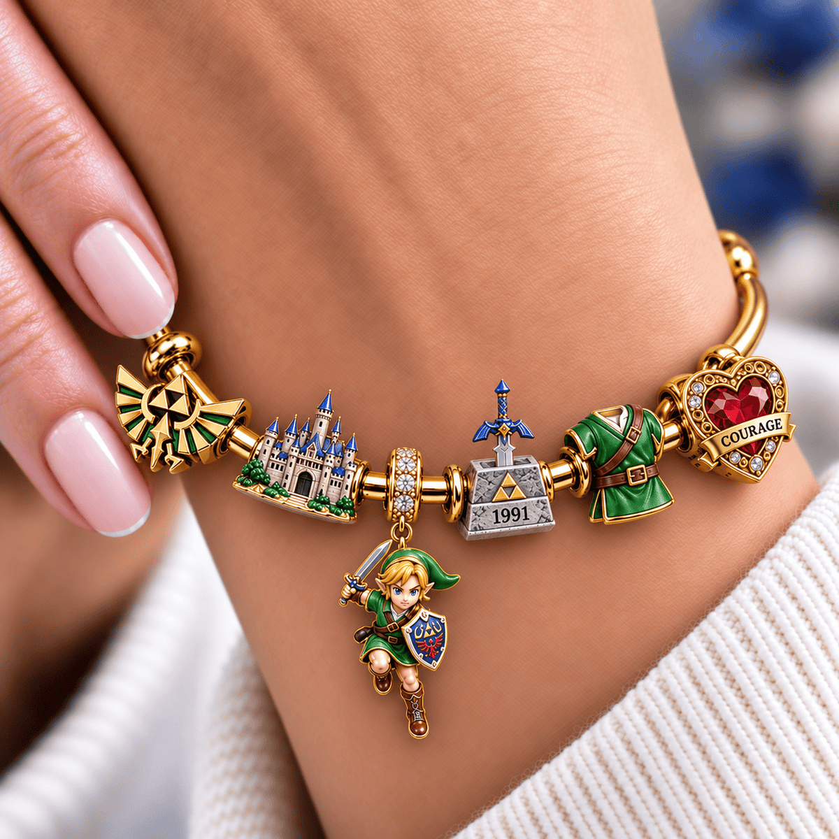 TWOZ Silver Charm Bracelet Set NTVA