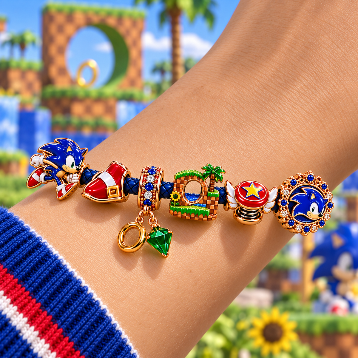 STH Braided Leather Charm Bracelet Set NHVH