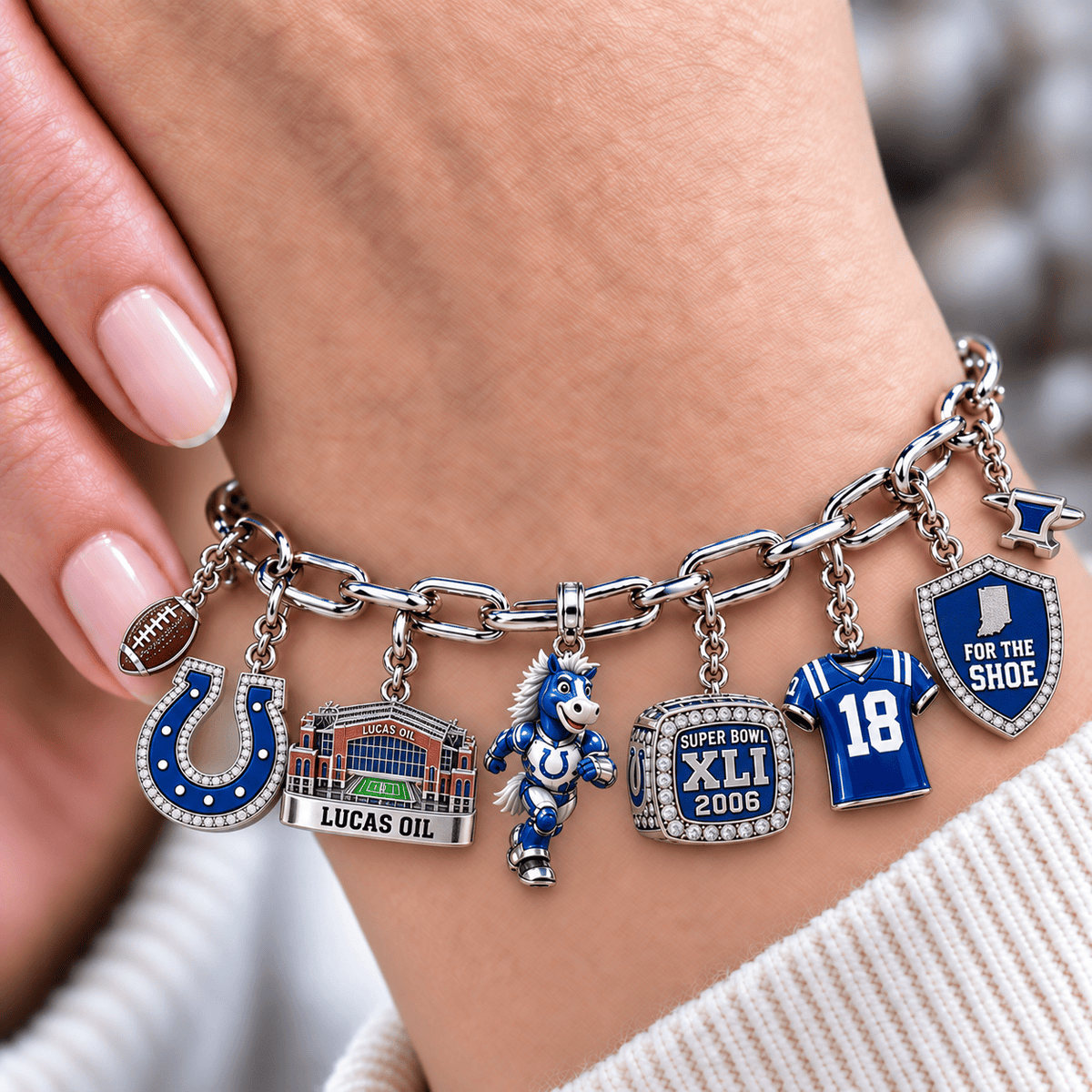 IDC Silver Charm Bracelet Set NTVA
