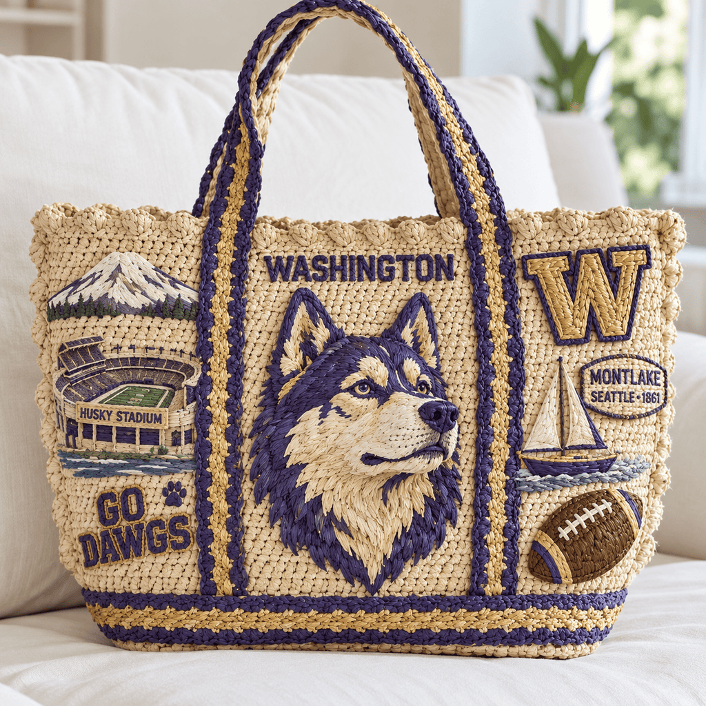 WSH Straw-Style Embellished Tote Bag HTTT