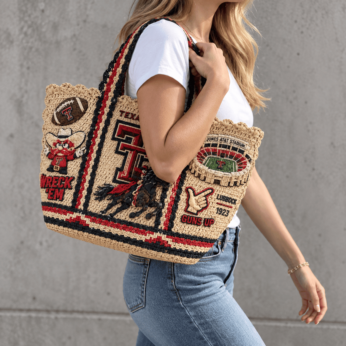 TTRR Straw-Style Embellished Tote Bag HTTT