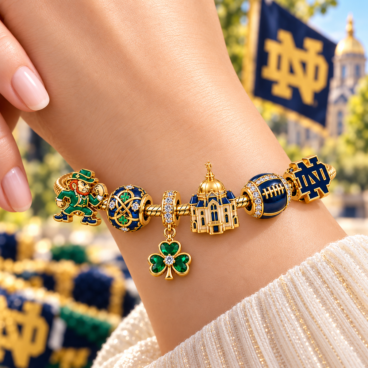 NDFI Gold Charm Bracelet Set NHVH
