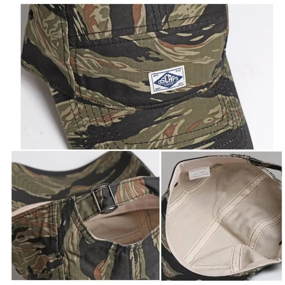 Camo Color Vintage 5 Panel Baseball Cap for Men Women, Embroidered Letter Cotton, Outdoor Casual & Fashion Streetwear Hat