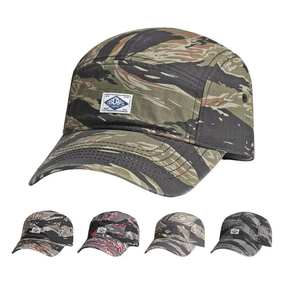Camo Color Vintage 5 Panel Baseball Cap for Men Women, Embroidered Letter Cotton, Outdoor Casual & Fashion Streetwear Hat